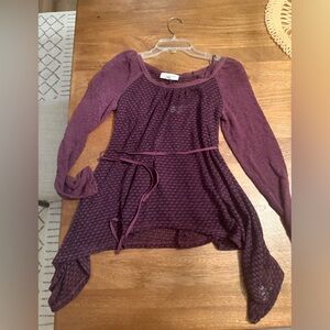 Jessica Simpson MATERNITY Purple Knit Asymmetrical Sweater